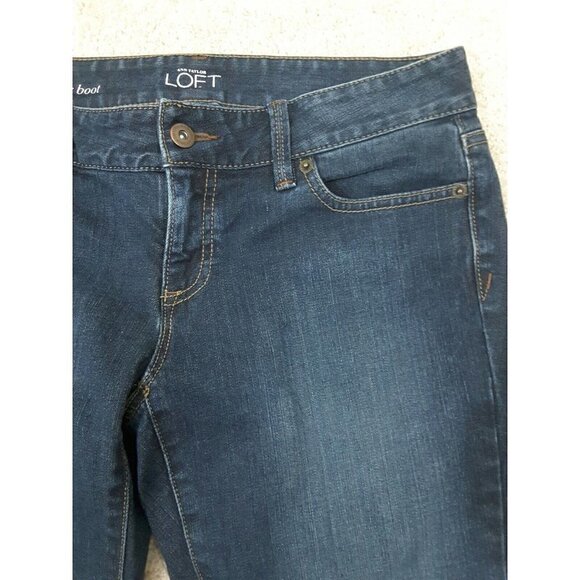 Ann Taylor Loft~Women's Size 4~Blue Denim Dark Wash Curvy Boot Jeans Stretch. - Picture 10 of 12